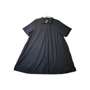 Old Navy 100% Cotton Black SS Shirt Dress Women's Plus XXL Tall Pockets